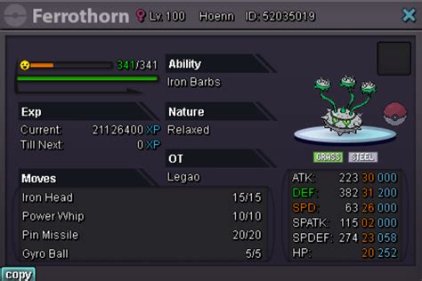 bulky relaxed ferrothorn.